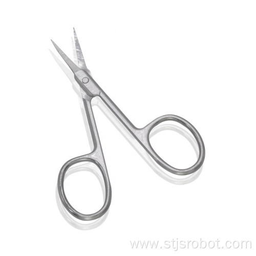 Custom Safety Eyebrow Cutting Scissors Stainless Steel Curved Beauty Scissors